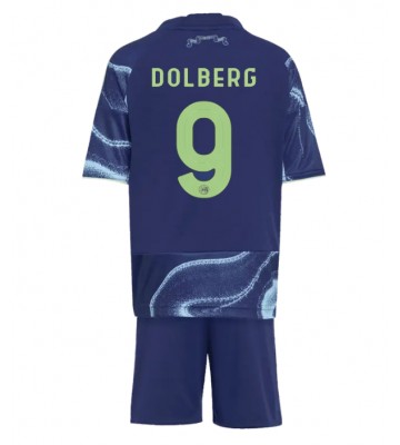 Ajax Kasper Dolberg #9 Udebanetrøje Børn 2025-26 Kortærmet (+ Korte bukser)